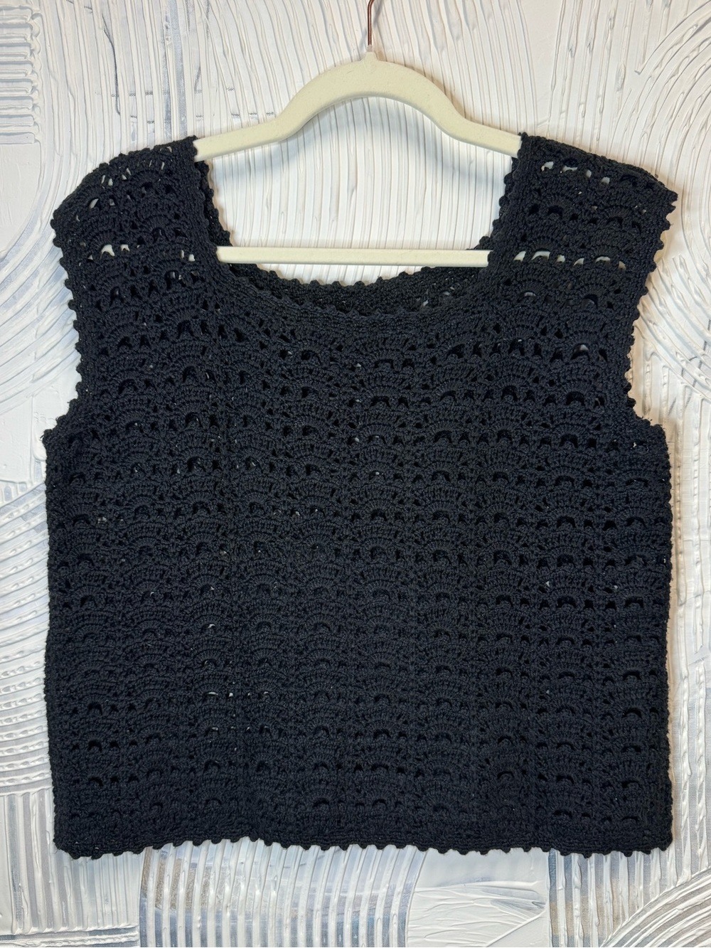 Unlisted Black Crochet Tank Top